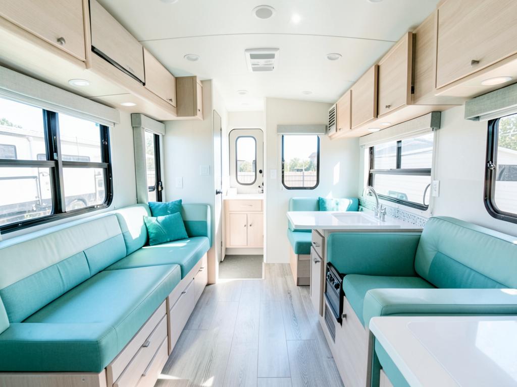 Spotless travel trailer RV interior after specialty cleaning by Maid In Florida
